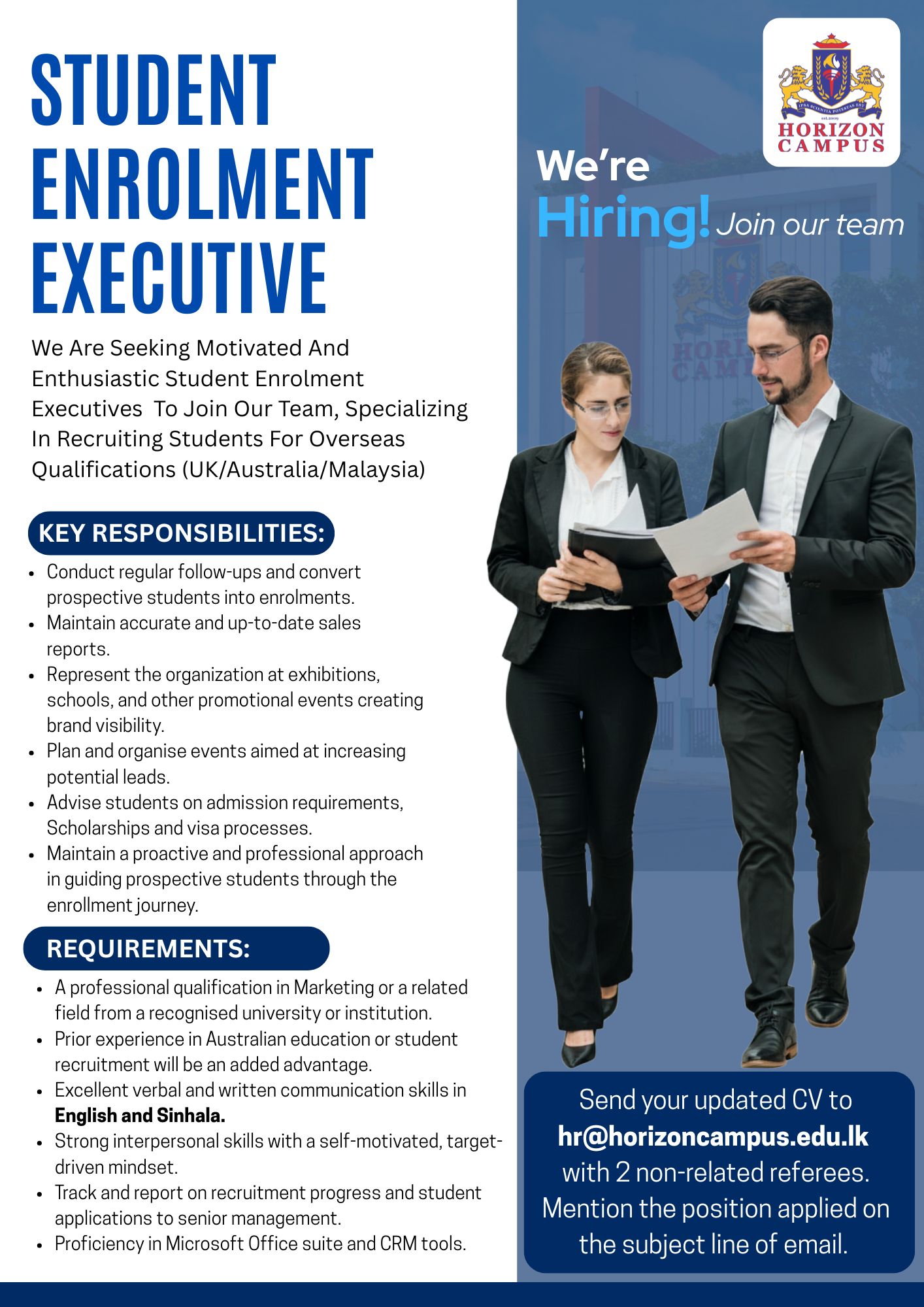 Student Enrolment Executive -International 07-01-2027